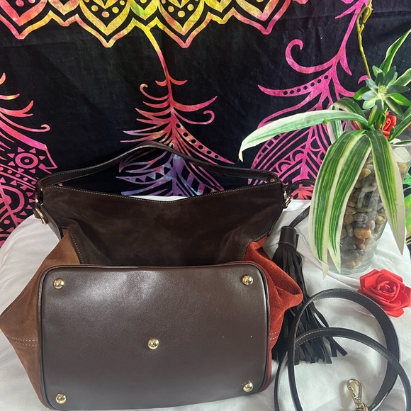 My choice Suede Italian Leather Shoulder Hobo Handbag Italy. - Picture 6 of 6